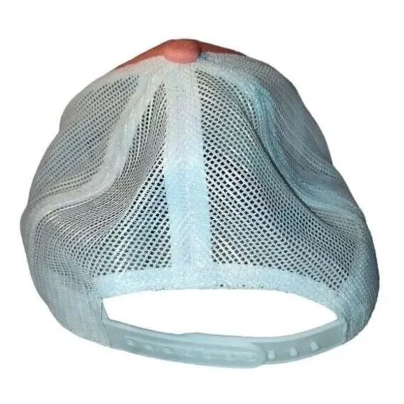 Cabela's 5-Panel Mesh-Back Trucker Cap Ladies Fit Snap Back Hat Pink/White OS - Picture 4 of 8